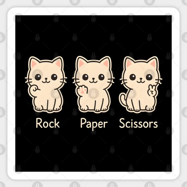 Rock Paper Scissors Cat – Cute Kawaii Cat Paw Humor Design Sticker by MakerMind8.2